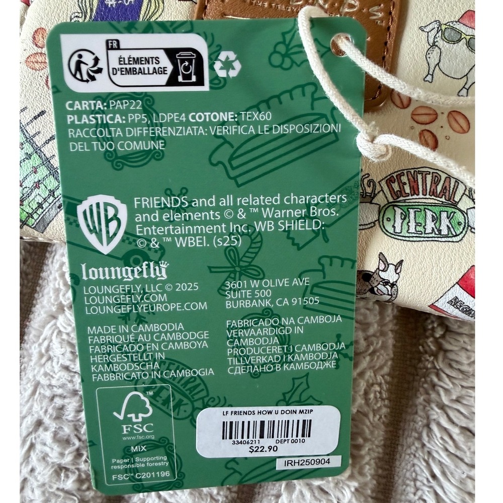 Loungefly Friends Central Perk Couch‎ Mini Backpack and Wallet Set NWT - Picture 9 of 13